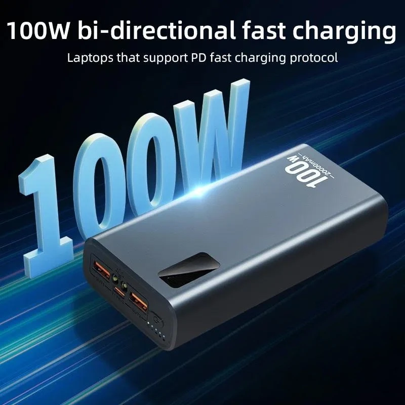 5pcs PD 100W Power Bank 20000mAh High Capacity Portable Charger for Notebook Laptop Mobile Phone Computer External Battery Pack