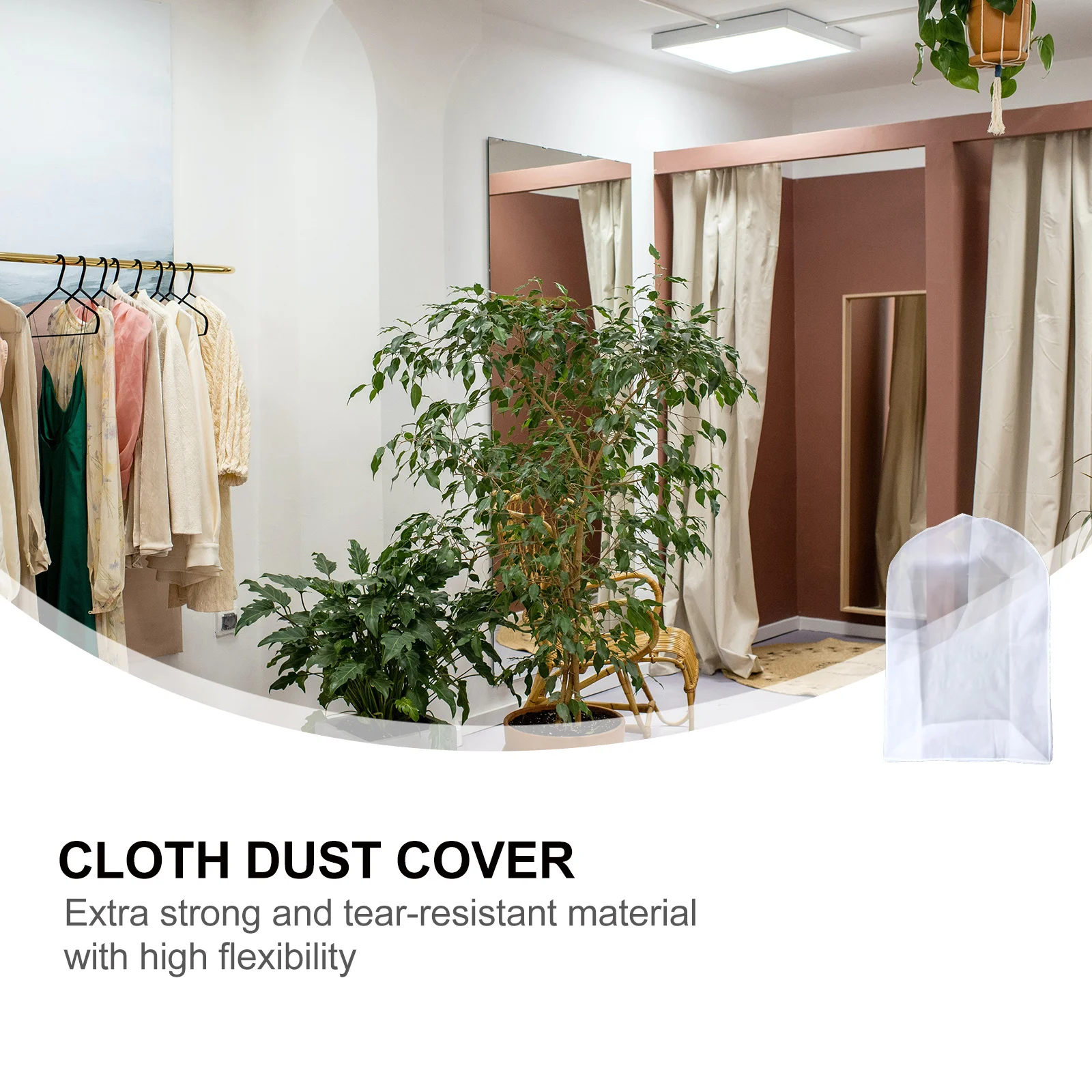 

1Pcs Hanging Dustproof Clothes Bag Strong Tear-Resistant Material High Flexibility Double-End Zipper Simple Use Care Home