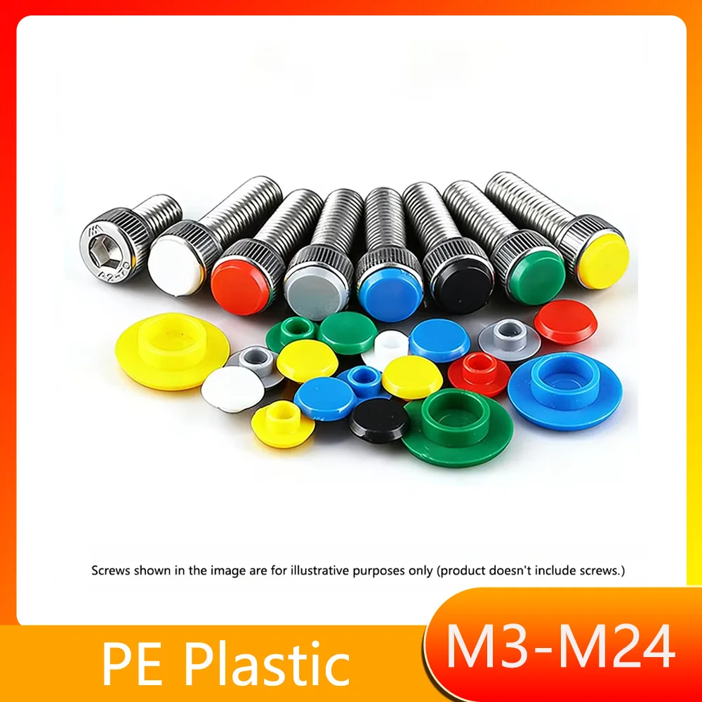 M3 M4 M5 M6 M8 M10 M12~M24 Hexagonal Hex Socket Screw Cover Cap Protector Dust Plug Waterproof Cover Protective Caps for Screw