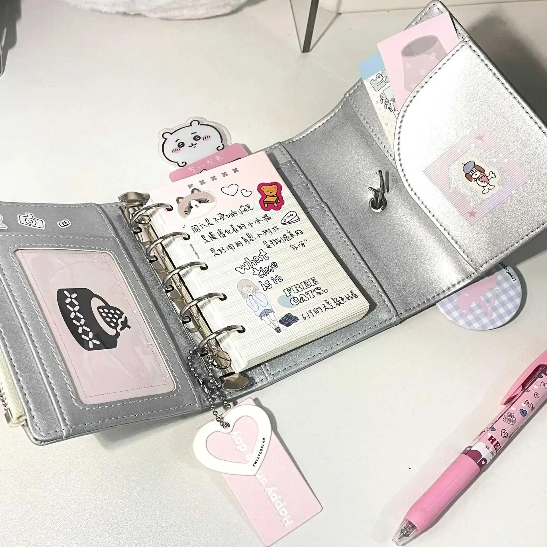 1 قطعة كتيب M5 ذو أوراق فضفاضة ثلاثية الطي بلون فاتح، كتاب جيب بسيط محمول، دفتر ملاحظات #5