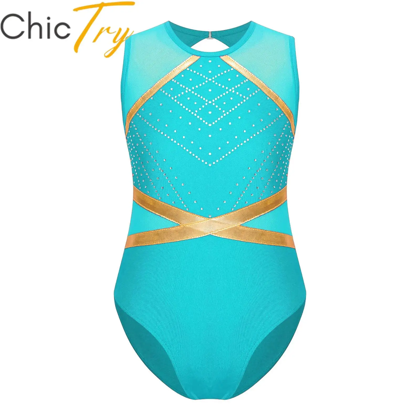 Kids Girls Ballet Gymnastics Leotard Figure Skating Sleeveless Bodysuit for Sports Workout Fitness Dance Competition Training