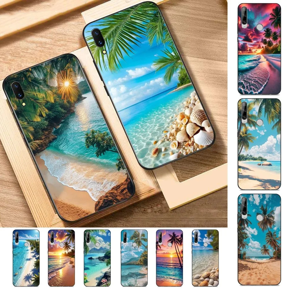 

Sea Tropical Palm Trees Beach Phone Case For Huawei Y9 6 7 5 Prime Enjoy 7s 7 8 Plus 7a 9e 9plus 8E Lite Psmart Shell