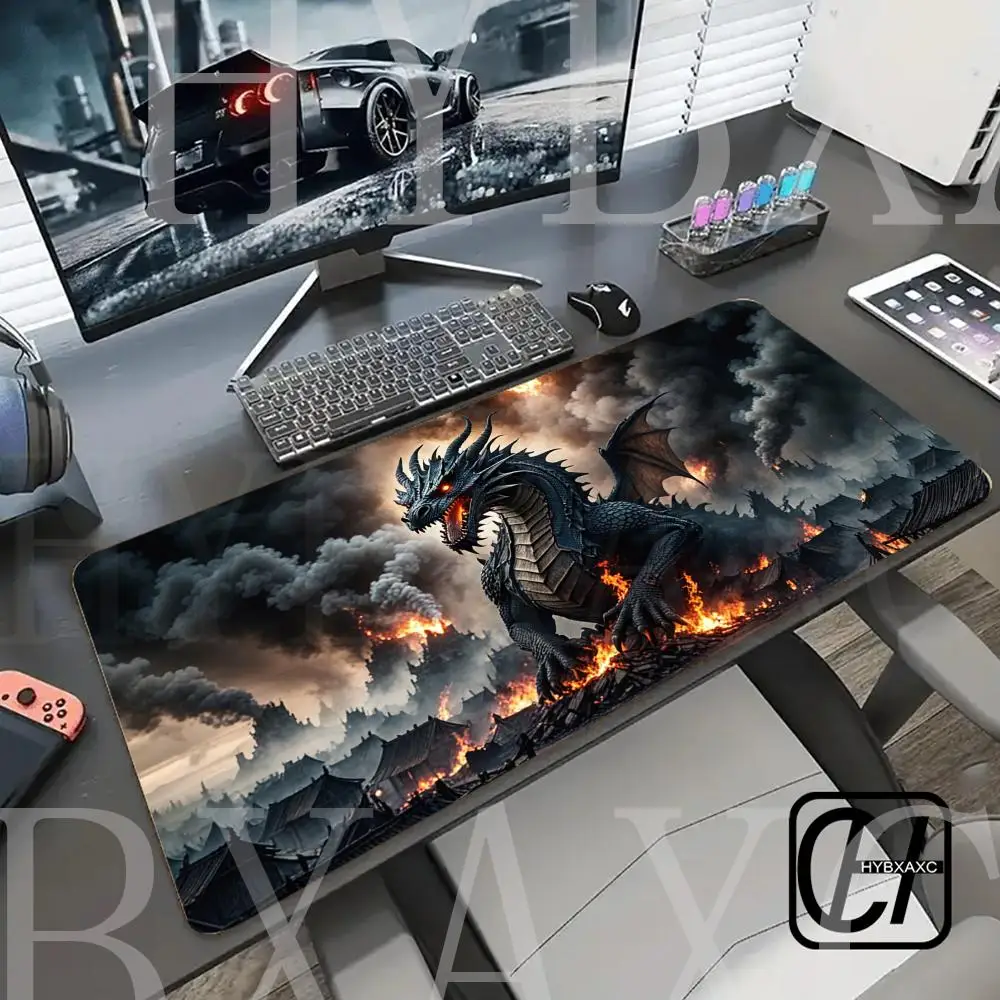 

HYBXAXC HD Dragon pattern mouse pad - Anti-slip, durable sewn edge, suitable for gaming and office work, perfect gift for gamers