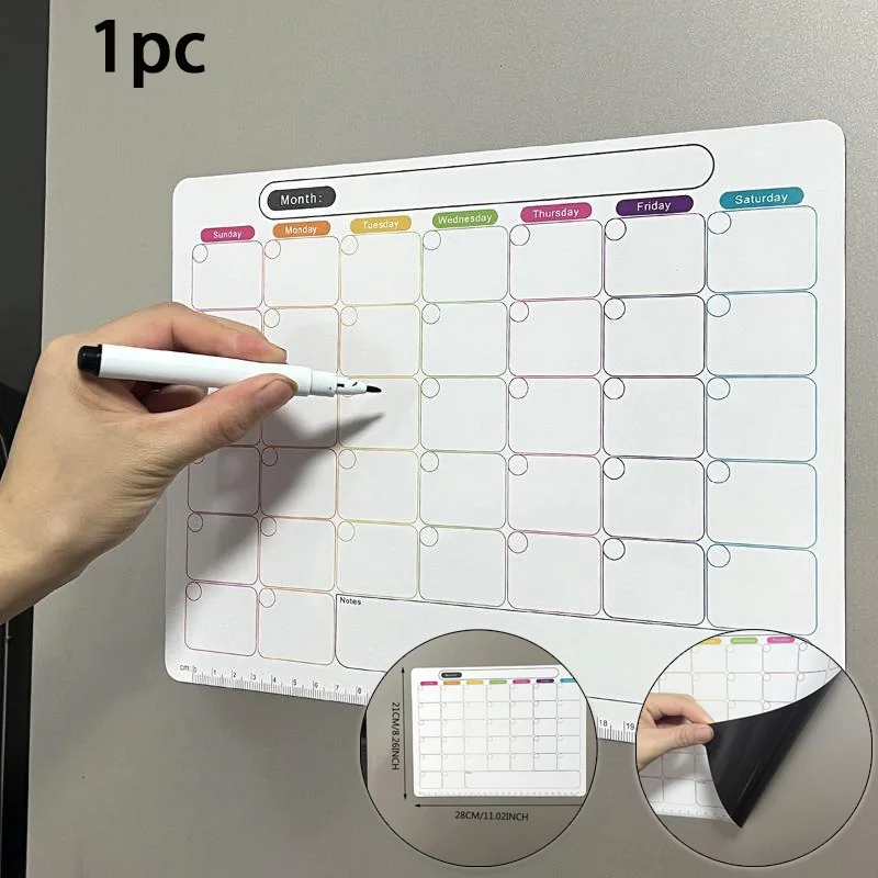 

1PC convenient refrigerator magnets ,monthly and weekly plan books, magnetic calendar stickers, soft sticky note boards