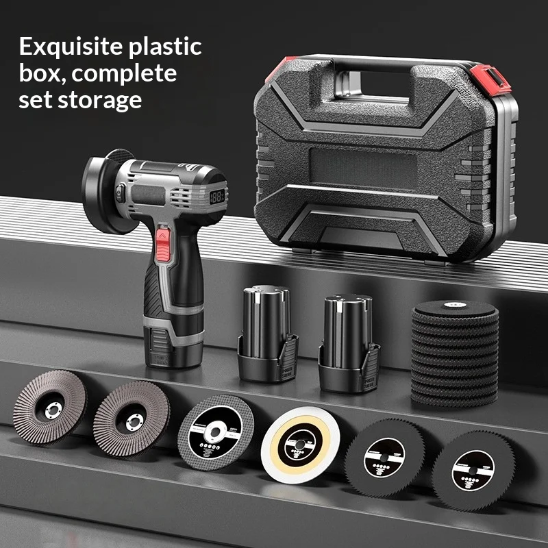 Mini Angle Grinder Power Tool Lithium Battery Grinder Grinder Multi-Function Cutting Machine Small Rechargeable Hand Grinder