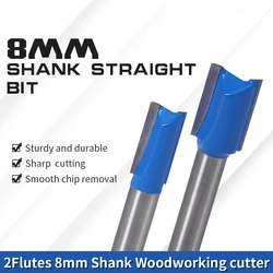 8mm Shank Straight Milling Cutter For Wood Router Bits Set Woodworking tools For CNC Cutting Carpenter Tools 6/8/10/12/14/18