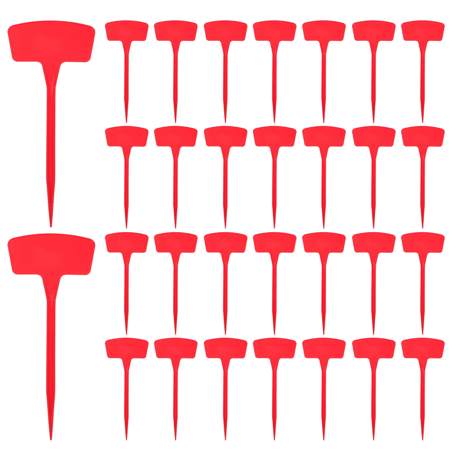 

60 Pcs Gardening Signage Labels Marker Tags for Plants Blank Red Plastic Stakes