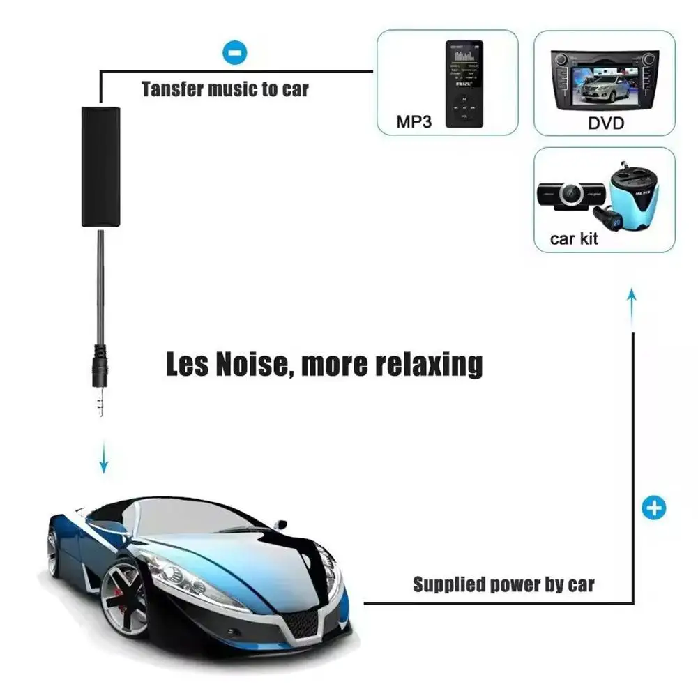 Afbeelding 7: Audio-isolator Common Ground Noise Filter Audio 3,5 mm stroomgeluid Canceller Afscherming Ruisonderdrukking