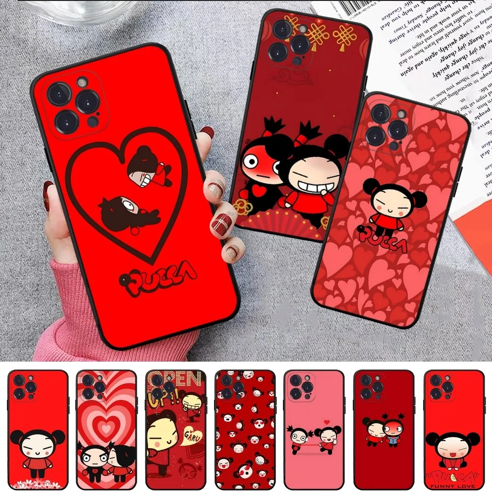 P-Pucca G-Garu Cute Phone Case For IPhone 16 15 14 11 12 13 Mini Pro XS Max Cover 6 7 8 Plus X Funda Shell