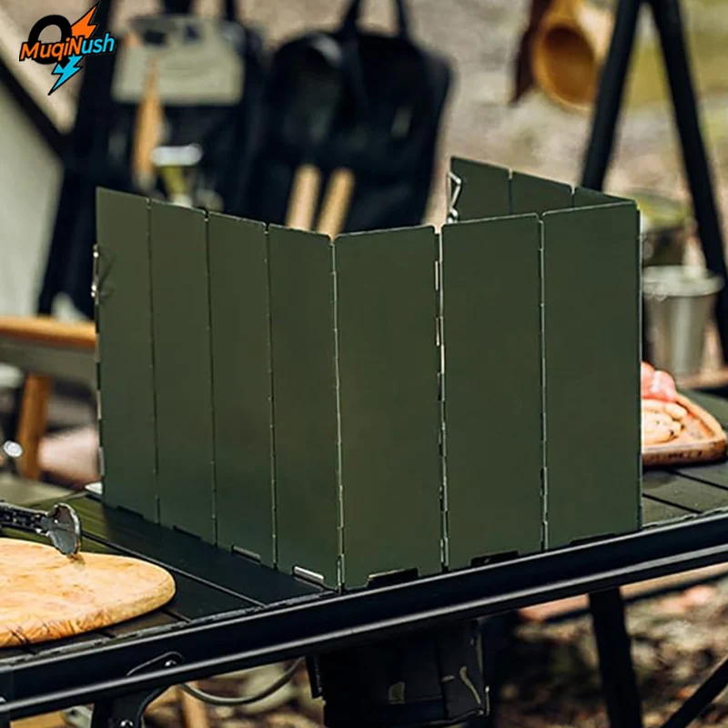 

MuqiNush Lightweight Camping Windscreen Portable-Wind Outdoor Cooking Material Compatible Various Stoves for Picnics Backpacking
