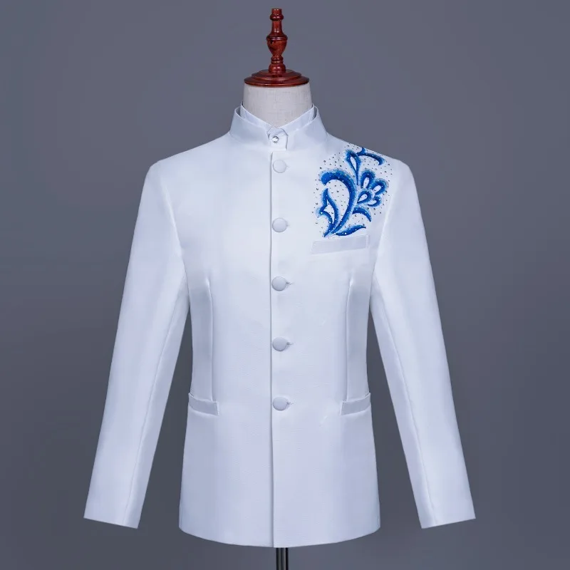 

Новые азиатские размеры, мужской однотонный костюм с цветочным принтом — идеальный выбор для вечеринок и социальных случаев.