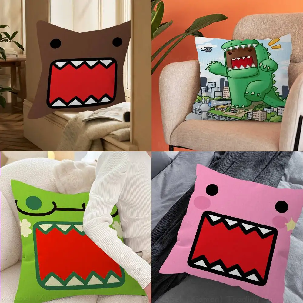 Japanese Cute MascotDomo Kun couple Comfortable soft Pillow Case for Sofa kawaii Living Room Home office Decor Protective Covers