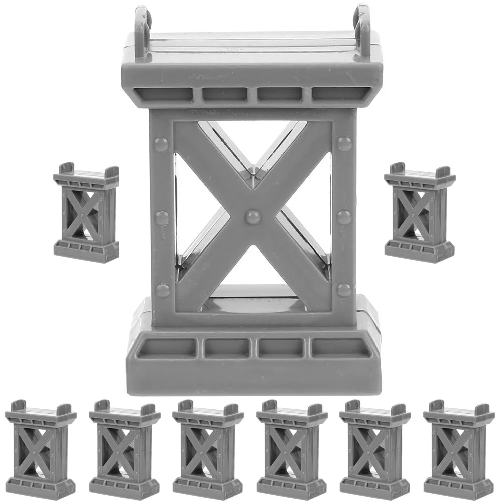 

9pcs Train Track Bridge Supports Wooden Accessories Gray Green Random Fits Most Brands Stable Layout Toy Trains