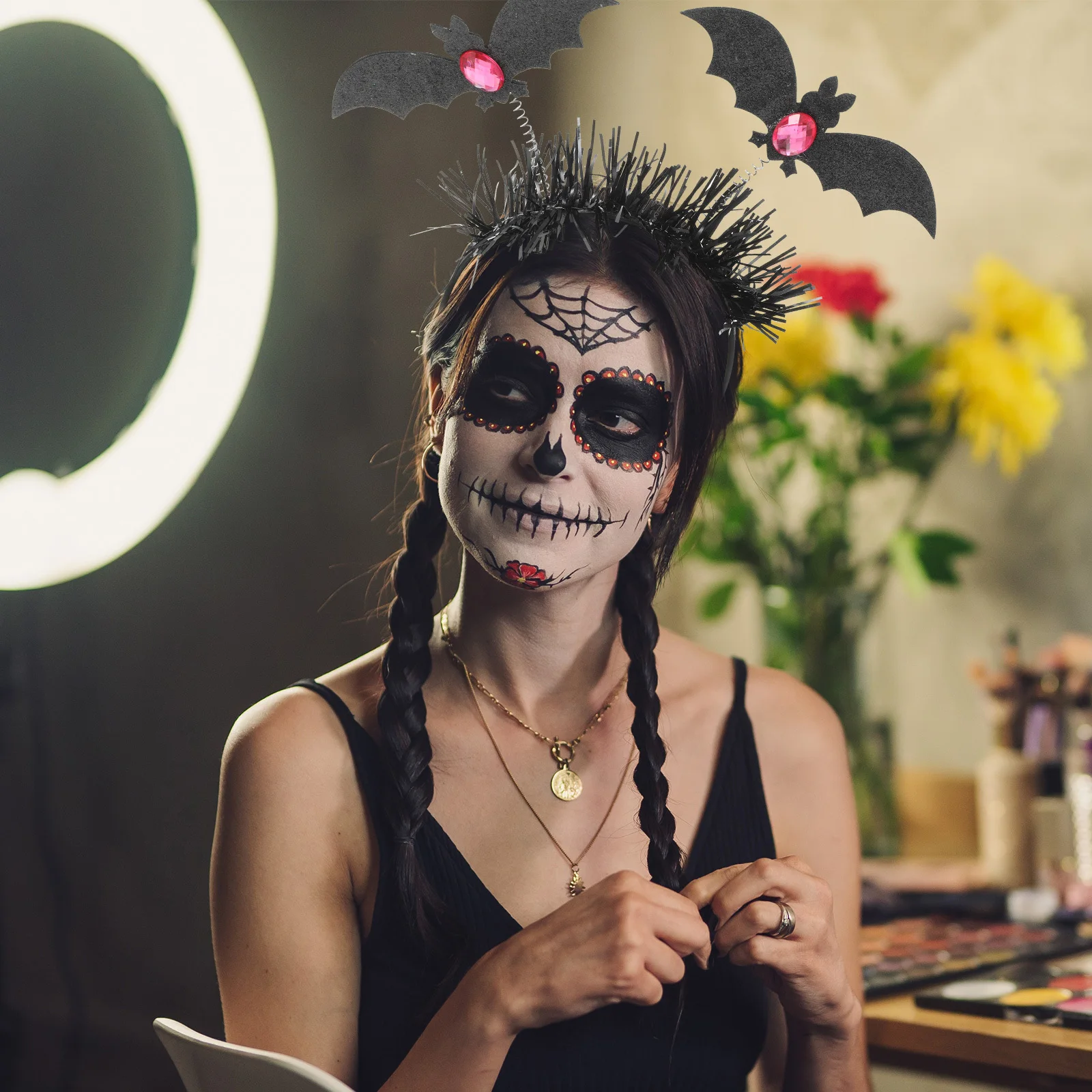 

Halloween Bat Headband Lightweight Soft Material Cosplay Party Hair Hoop Comfortable Fit Reusable Halloween Costume Headdress