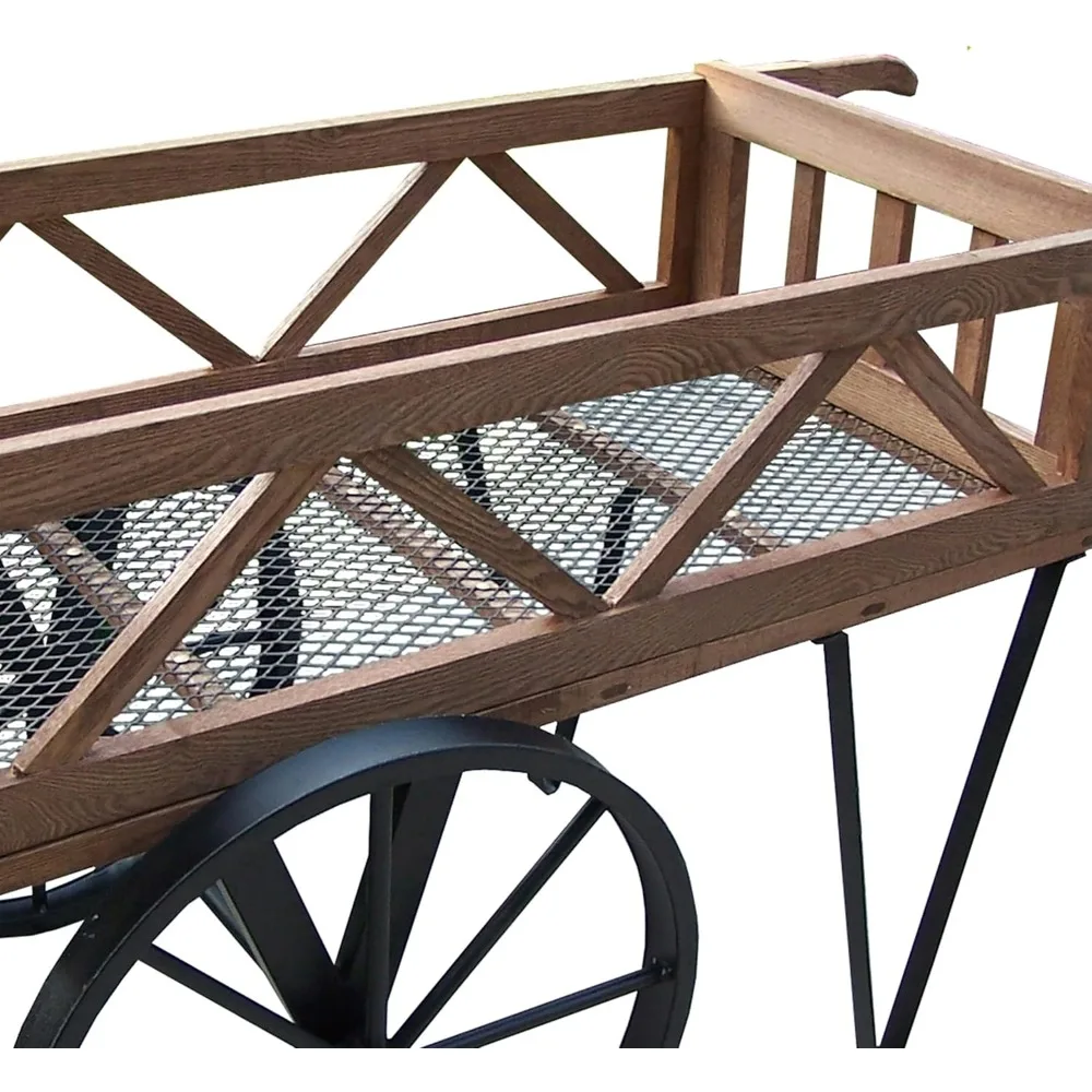 Carro de flores negro para jardines al aire libre