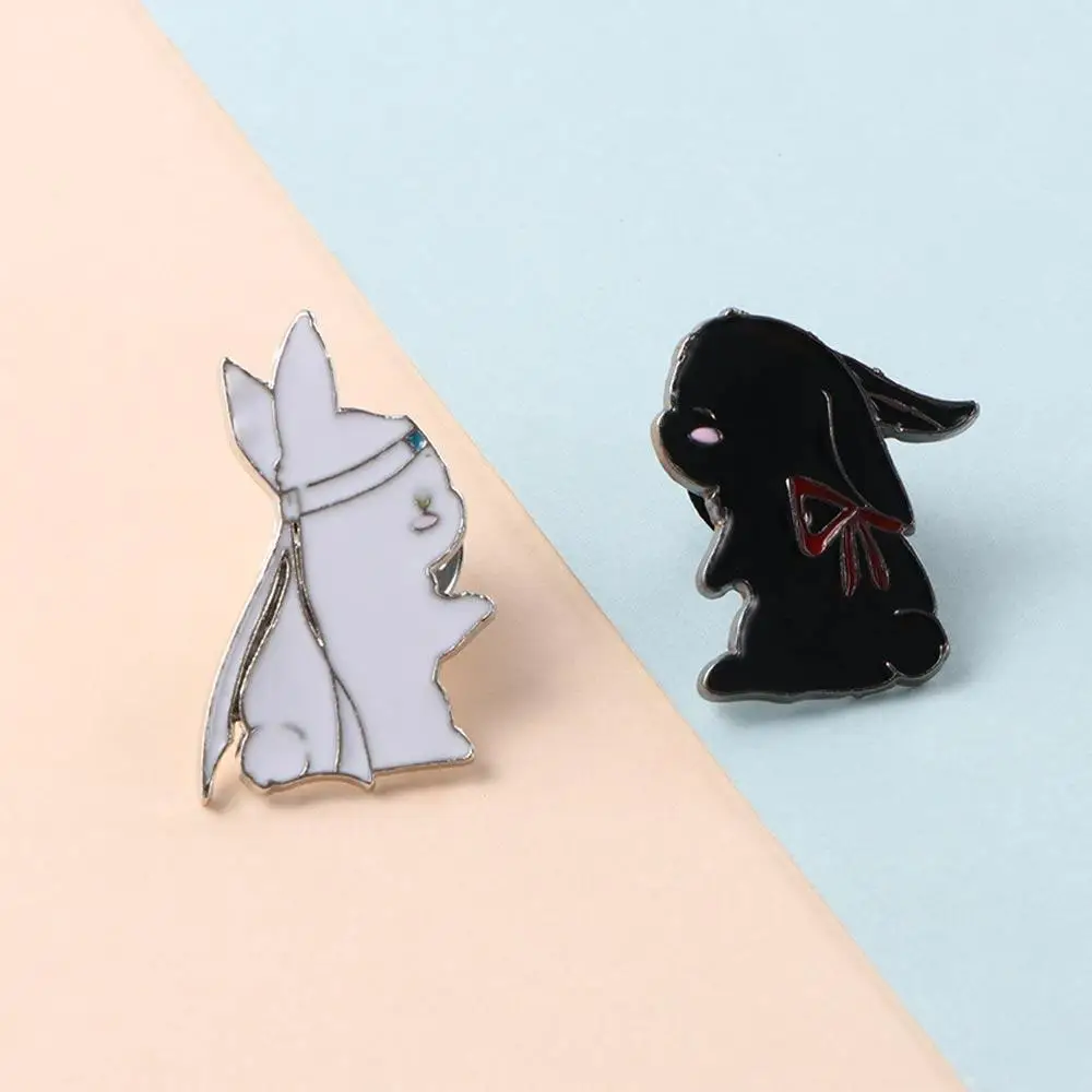 

Black Rabbit Wei Wuxian Lapel pin Grandmaster of Demonic Lan WangJi Accessories Badge Enamel Brooch Brooches Pin Mo Dao Zhu Shi