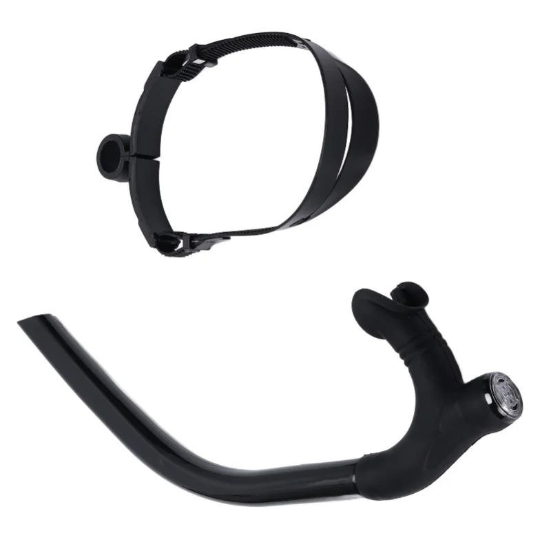 

Дыхательная трубка для плавания с ремешком, силиконовый мундштук, для взрослых, для дайвинга, для начинающих, черная