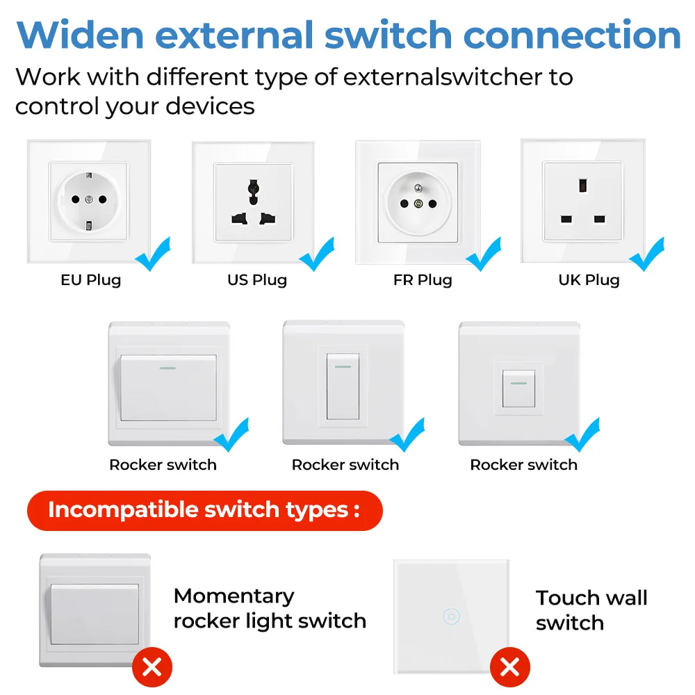 16A Zigbee Switch Tuya Smart Home Automation Light Switch DIY Breaker Relay Module Smart Life APP Timer Works with Alexa Google