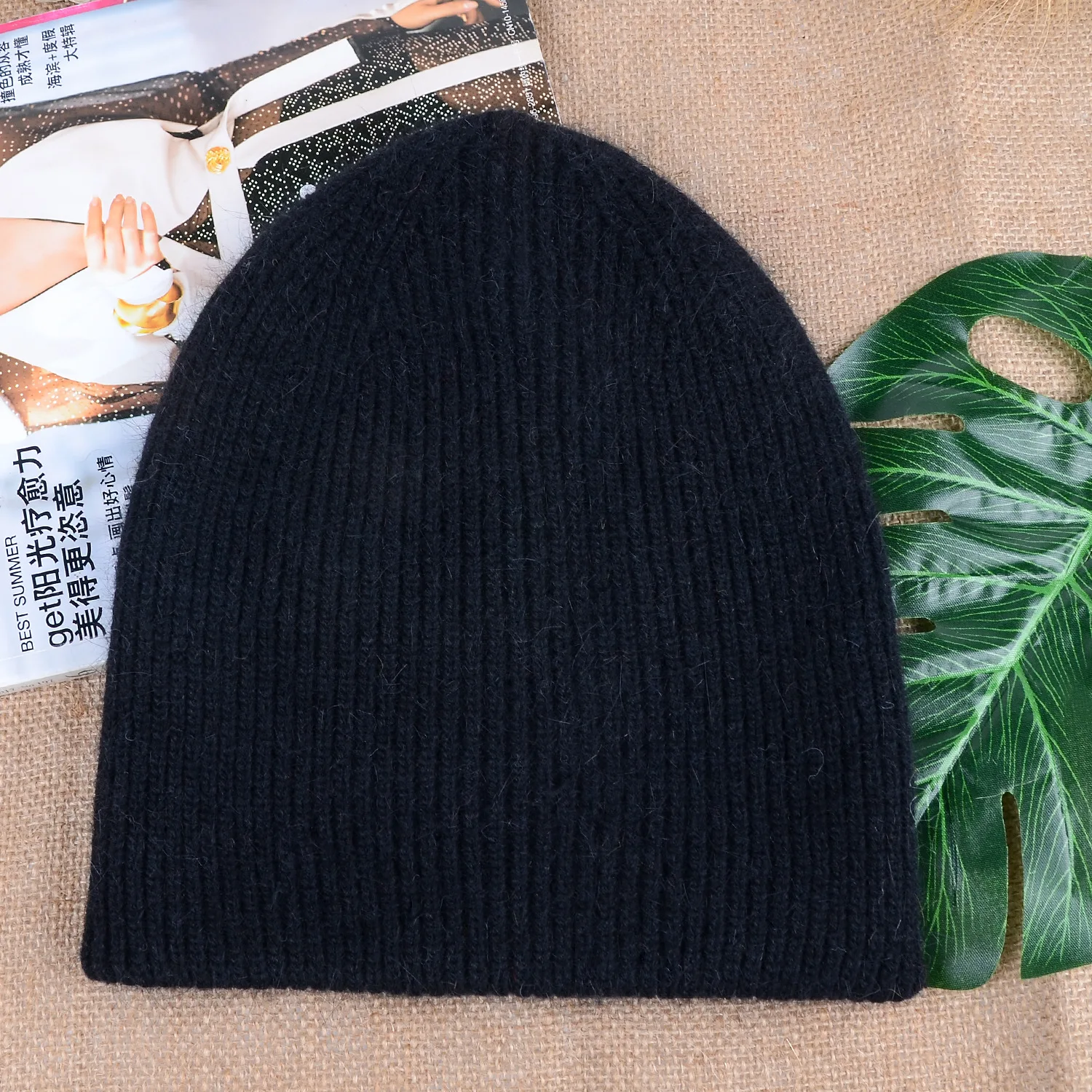 13 Farben neue hochwertige, am besten abgestimmte Damen-warme Skullies-Mütze aus Kaninchenfell, Wintermütze für Damen, weiche Herbstmütze, Geschenk – Detail 8