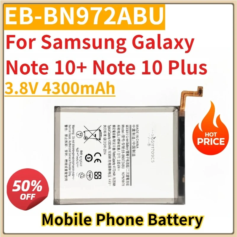 

New Replacement Mobile Phone Battery 3.8V 4300mAh EB-BN972ABU for Samsung Galaxy Note 10+ Note 10 Plus