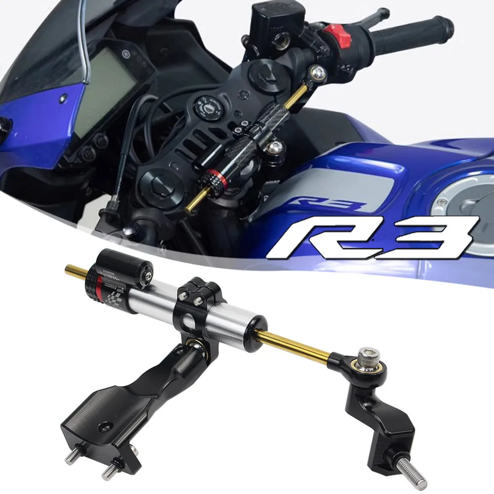 For Yamaha YZF R3 2019 2020 2021 2022 CNC Motorcycle Stabilizer Steering Damper Mounting Bracket Support Kit Accessories