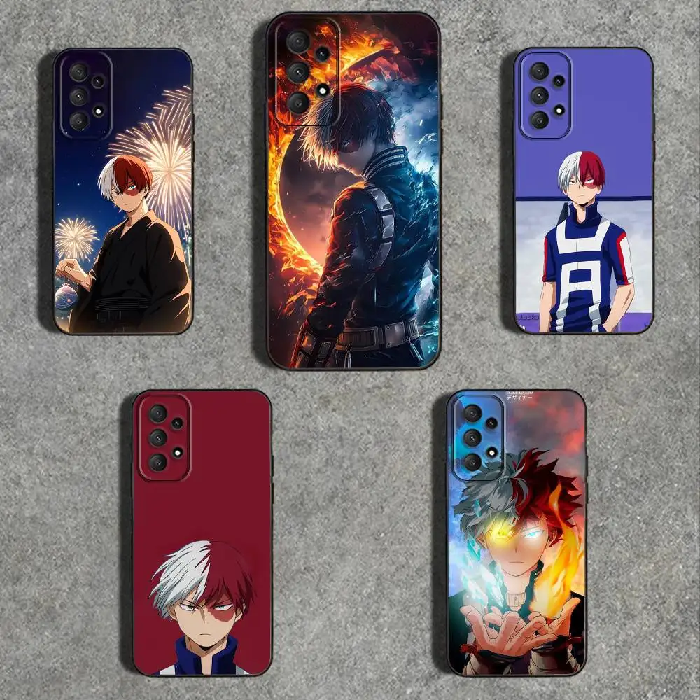 

My Hero A-Academia Shotodoroki Phone Case For Samsung Galaxy A73,31,32,72,41,53,52,71,22,5G,Note,J7,8,9 Soft Black Cover