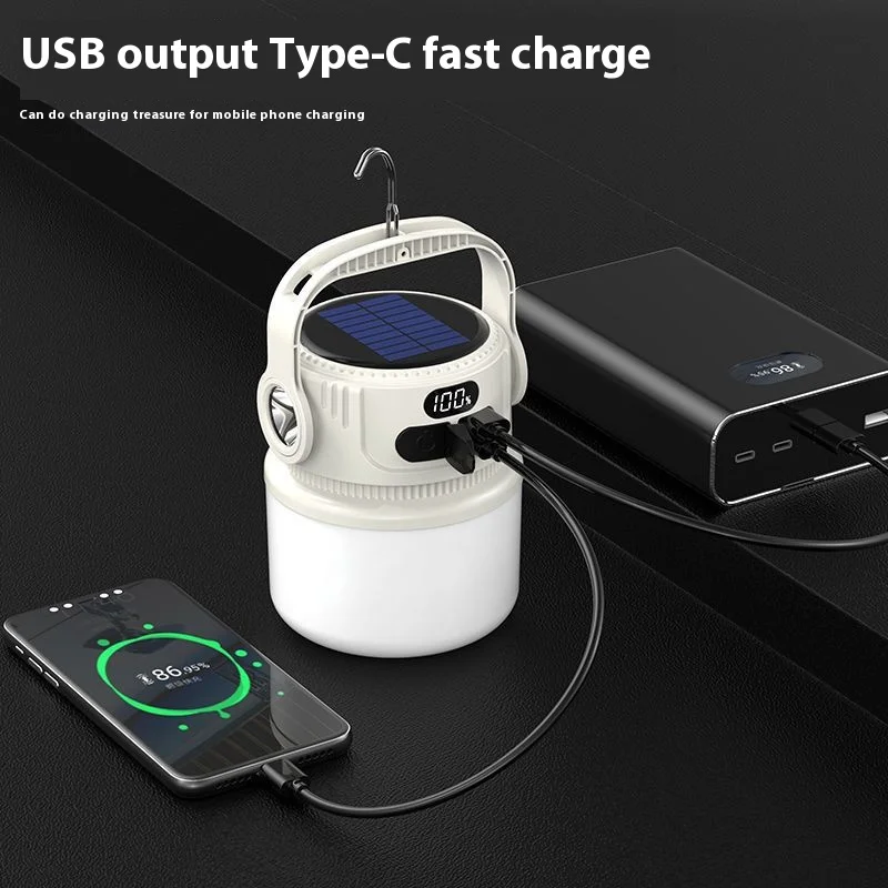 LED الشمسية لمبة ضوء الفوانيس المحمولة القابلة لإعادة الشحن مقاوم للماء في الهواء الطلق السوق الليلي التخييم خيمة انقطاع مصباح الطوارئ