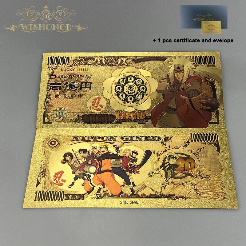 2024 14 types Anime Uzumaki Sasuke Gold banknotes For Collection