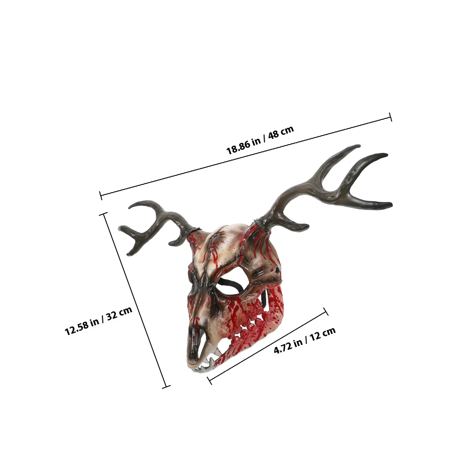 1 個ハロウィン角のある大人の仮装パーティーコスプレ小道具アクセサリー男性女性仮面舞踏会マスク動物の頭マスク鹿の角