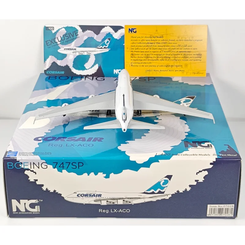NG モデル ダイキャスト 1/400 スケール 07028 コルシカ B747SP LX-ACO 合金航空機モデル グッズ装飾
