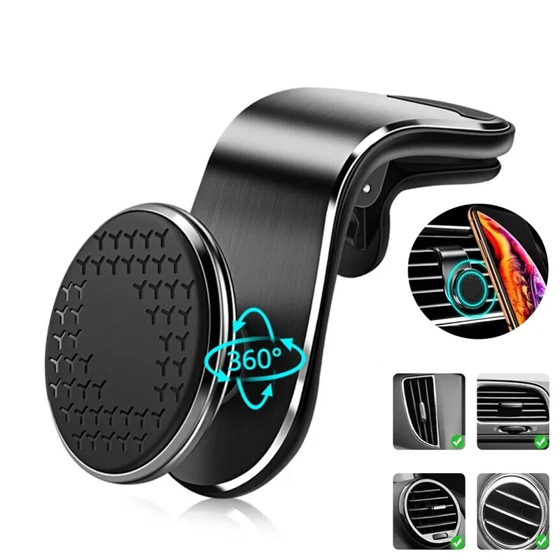 Magnetic Navigation Phone Holder Car Air Outlet Phone Holder Supports iPhone Huawei Samsung 360 ° Rotating Holder