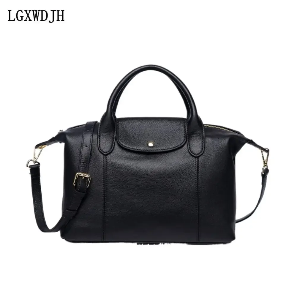 Women's wrestling top layer cowhide multi-function Shoulder bag  Urban Simple Solid Color crossbody bags  Dumpling shape handbag