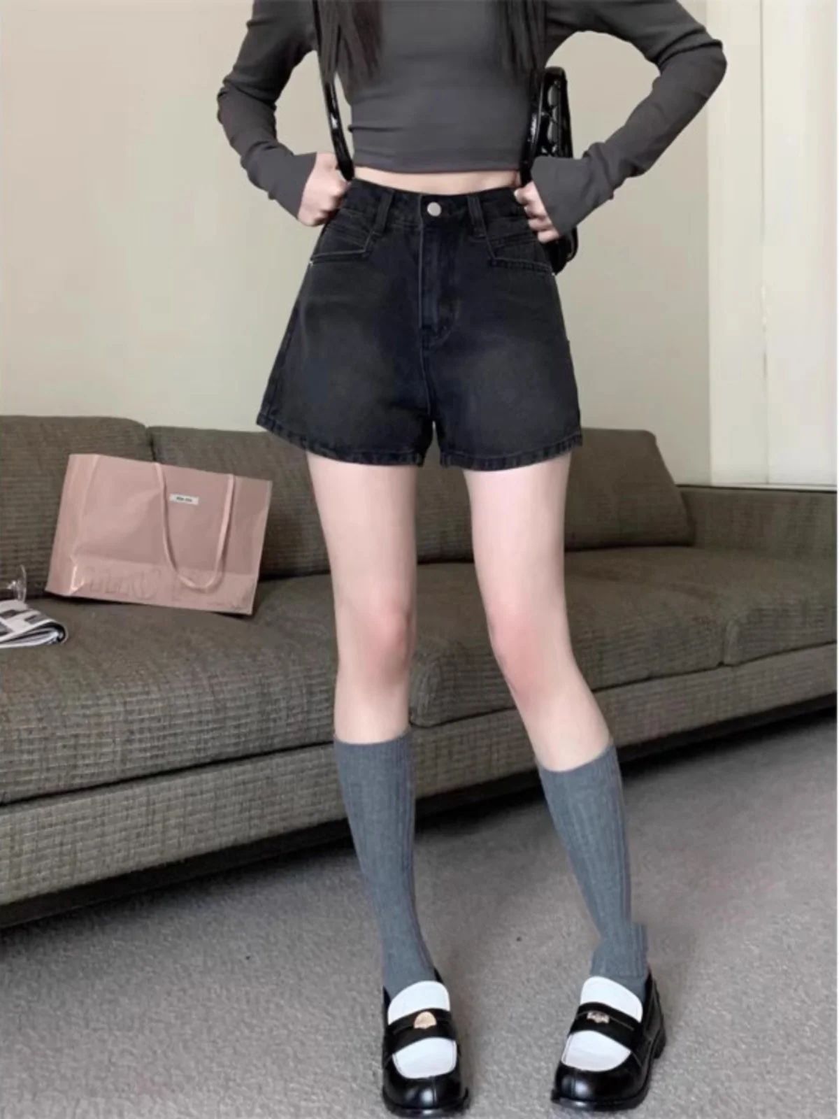 

Summer High Waist ort orts Women's plus Size Wide Leg Jeans ort Skirt Thin Sle Sweet And Spicy Slimming A-Line Hot Pants