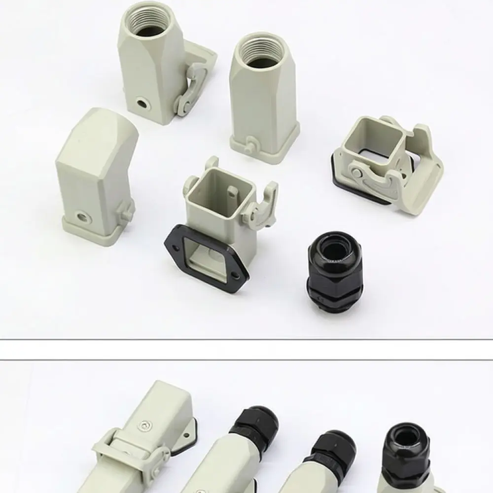 Industrial Power Connector HA004 Aviation Plug Plastic Housing M20 Side Output Horizontal Surface Mount For WZAZDQ