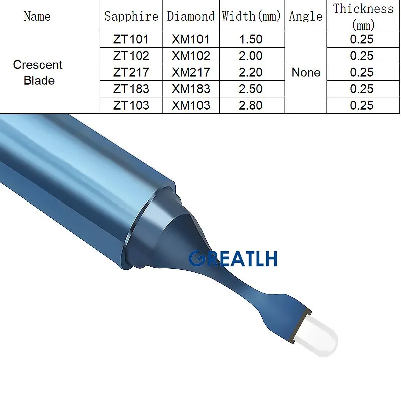 Sapphire Blade Crescent Blade Hair Planting Tools Hair Implant Pen Ophthalmic Instrument