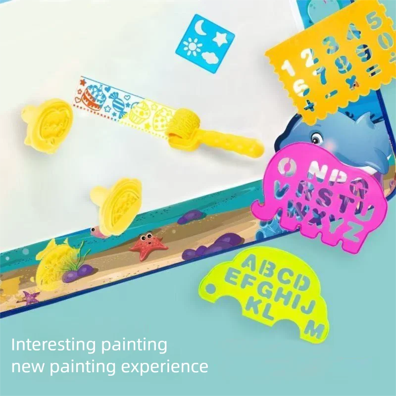 Magische Wasser-Zeichenmatte, extra großes Wasser-Doodle-Spielzeug-Set, Malbrett, Kinder, Lernspielzeug, Geschenk für Kinder, mehrere Größen