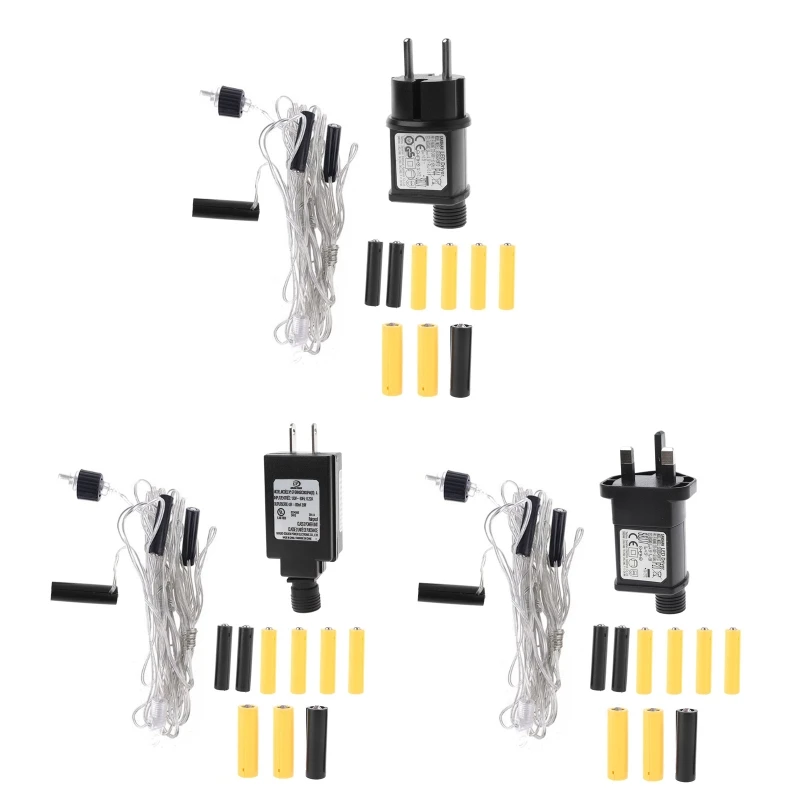 3-in-1 AA AAA Battery Eliminators Power Supply Adapter for LED Light/Toy/Fan/Camera Replacement LR6/AA Batteries