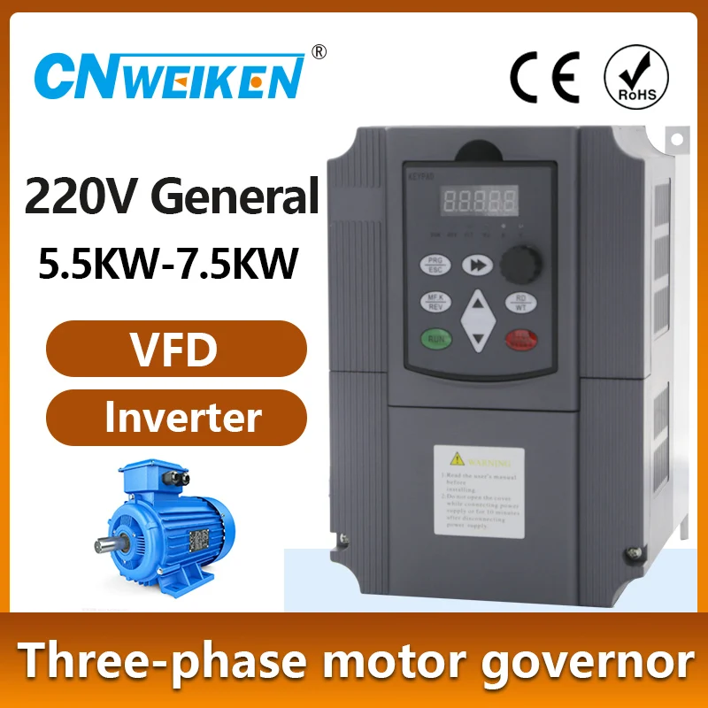 Imagem -05 - Conversor de Frequência Variável Vfd Variador para Inversor Controlador de Velocidade do Motor Wk600 0.75kw 1.5kw 2.2kw 220v 380v 3hp