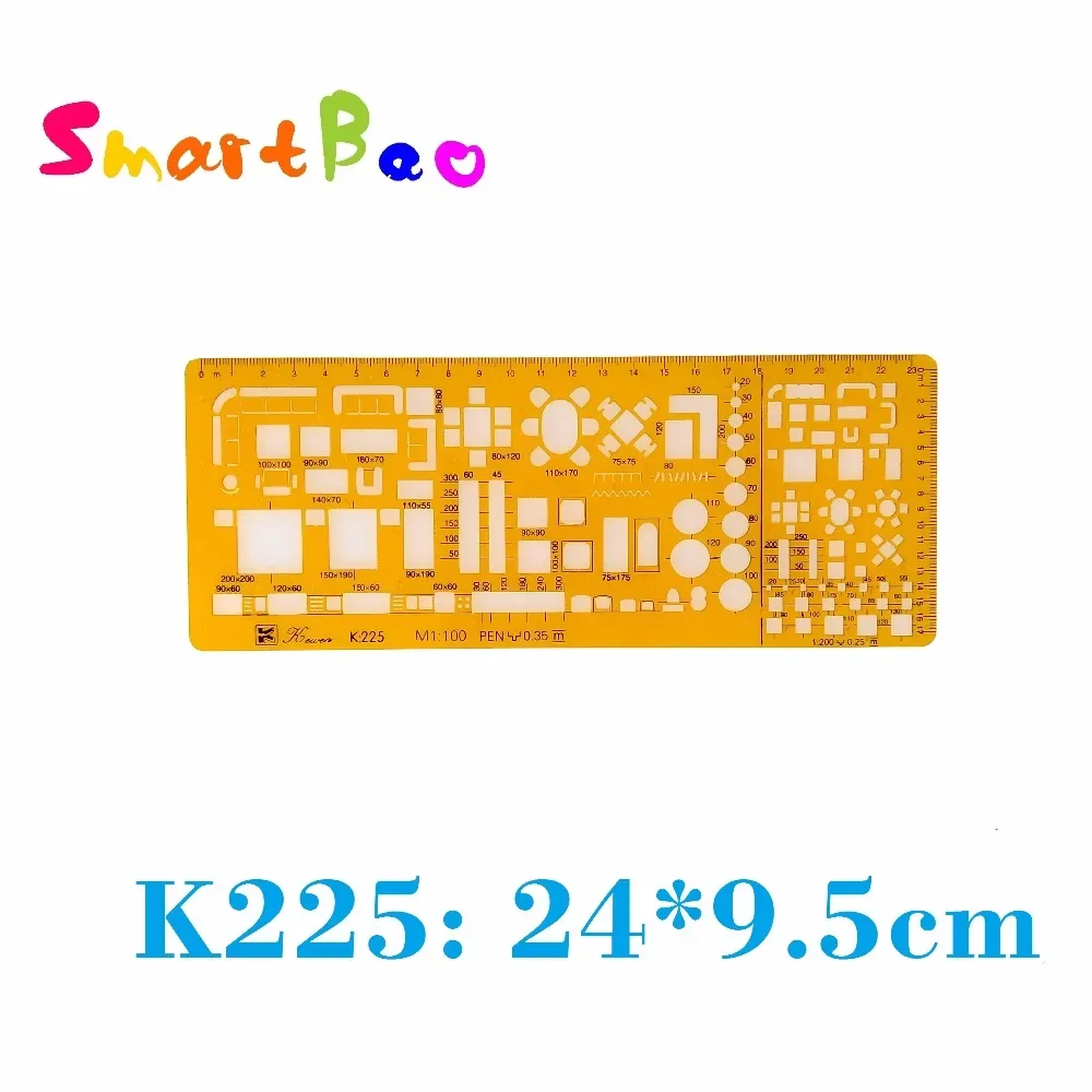 

Architectural Design Ruler 1:200 Drafting Template for Pen 0.25; 1:100 K225