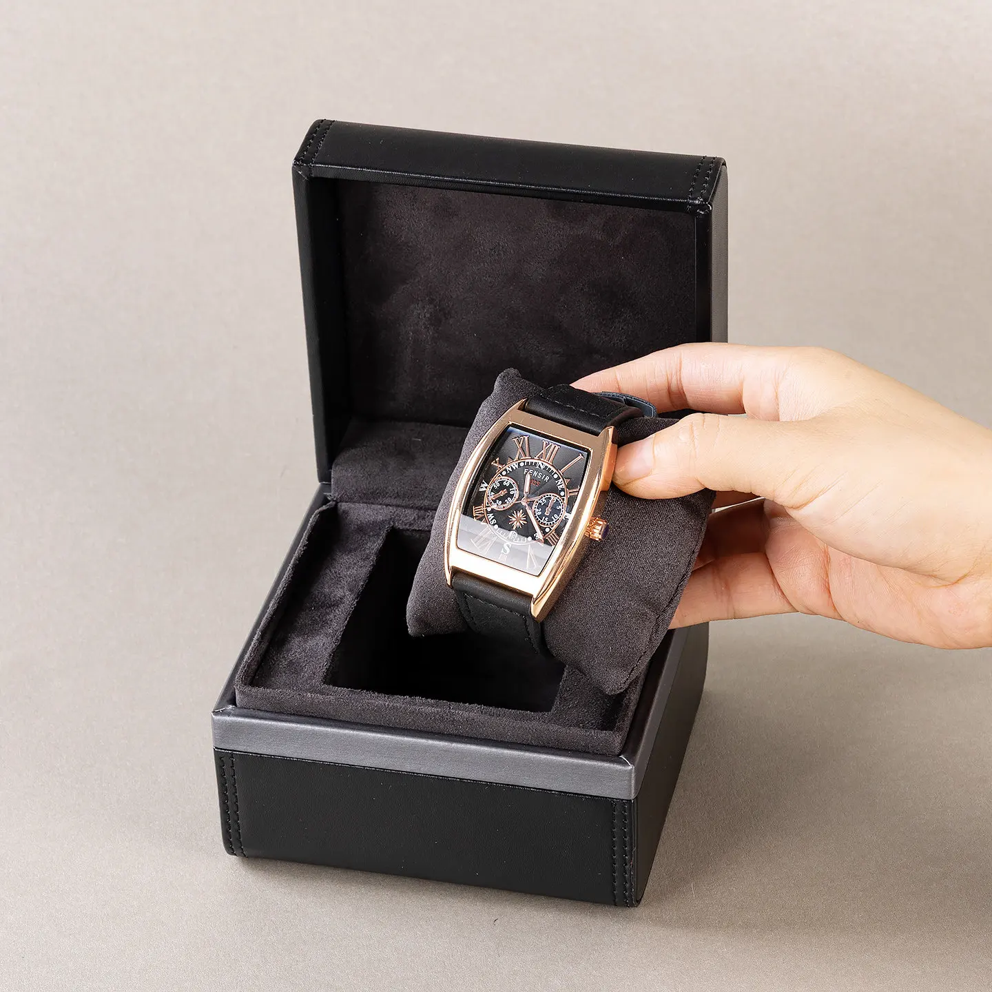 Leather Watch Box Single Slot Storage Case for Men Business Gift Luxury Watch Organizer