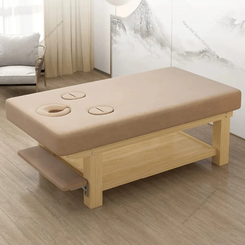 Cama de masaje nórdica de madera maciza, cama de masaje moderna de alta gama para baño de pies, muebles creativos para salón de belleza, Cama De Masaje FYMT