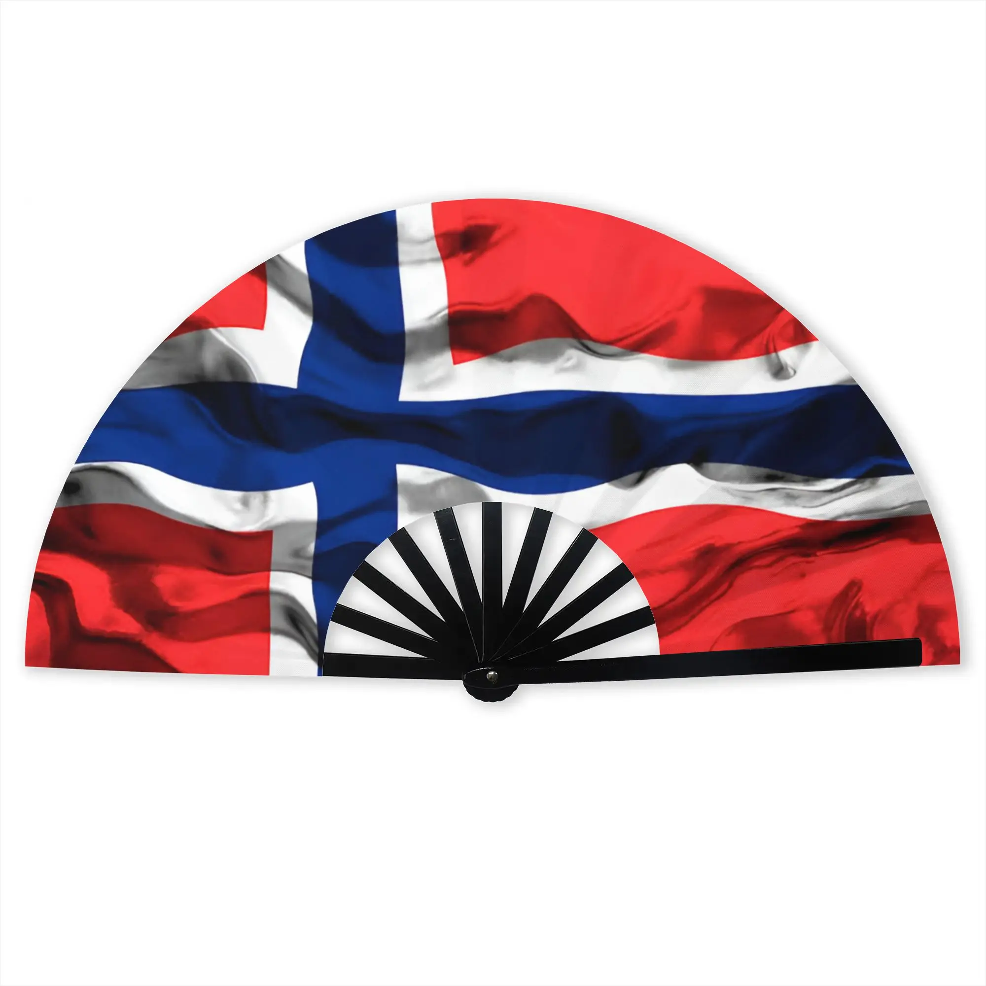 Personalised Norway Flag Promotional Gift Hand Fan Event Souvenir  Durable Folding Fans Creative Bulk Pack Fan