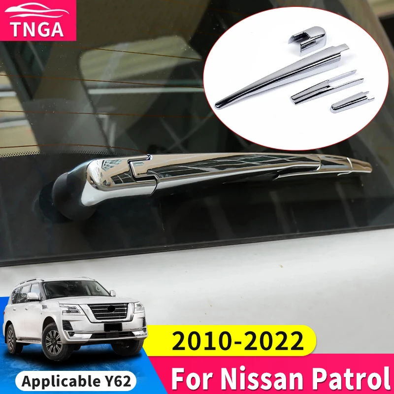 Suitable for Nissan Patrol Y62 2010-2021 Modification Accessories Rear Window Wiper Sticker Chrome Decorative Highlight Strip