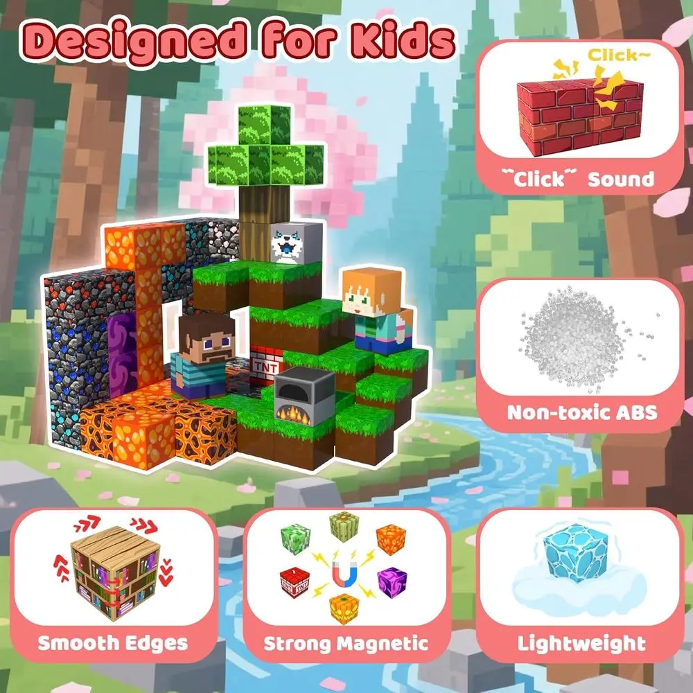 Ensemble de blocs de construction magnétiques – 300 pièces pour enfants, jouets éducatifs STEM, inspirés Montessori, idéal pour les 3 ans et plus