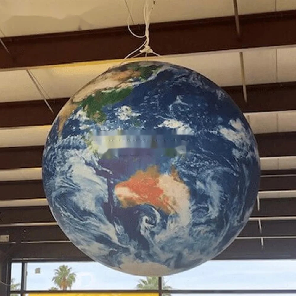 Groothandel Pvc Luchtdichte Gigantische Opblaasbare Aarde Planeet Ballon Met Kleurrijke Led Verlichting 2-6M Globe Ball Populaire Evenement Bol Voor