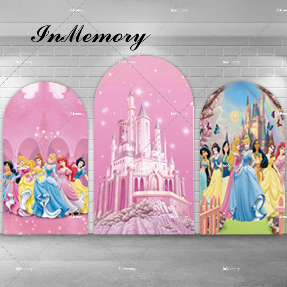 Disney Castle Princesses Arch Backdrop Girl Fairy Tale Birthday Party Chiara Wall Decor Dessert Table Photography Background