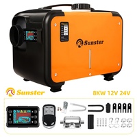 12V/24V Heater For Car 8KW Diesel Air Heater With Silencers LCD Switch & Remote For Car Trailer Truck Diesel Parking Heater