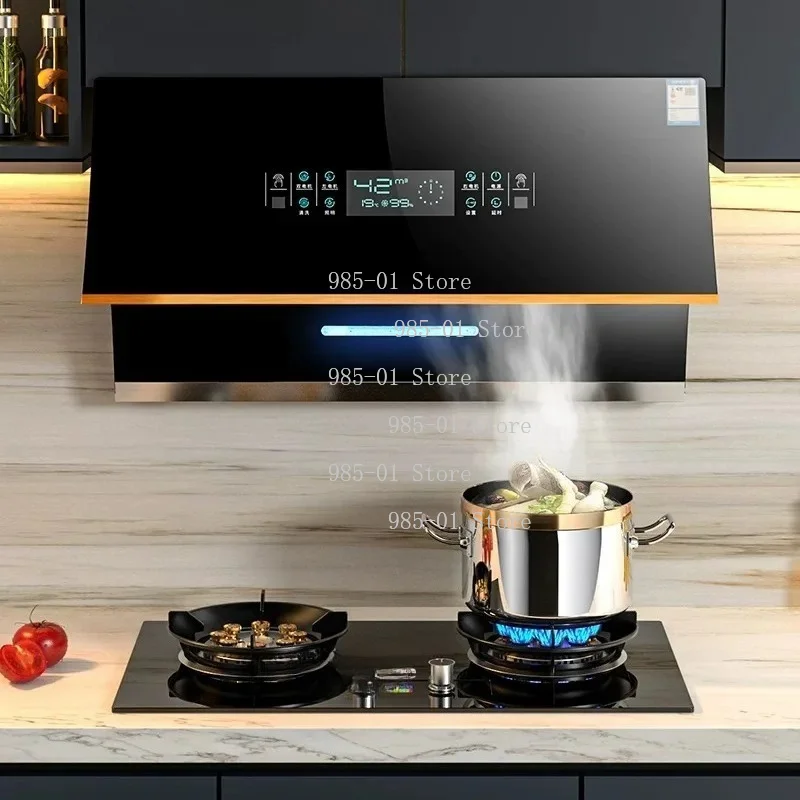 900mm Household Side Suction Range Hood, Dual Motor Automatic Cleaning Kitchen Exhaust Hood