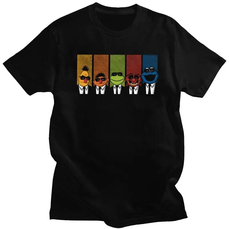 Funny Reservoir Muppets T Shirts Men Short-Sleeve Anime Cartoon T-shirt Graphic Tee Pre-shrunk Cotton Regular Fit Tshirt Gift