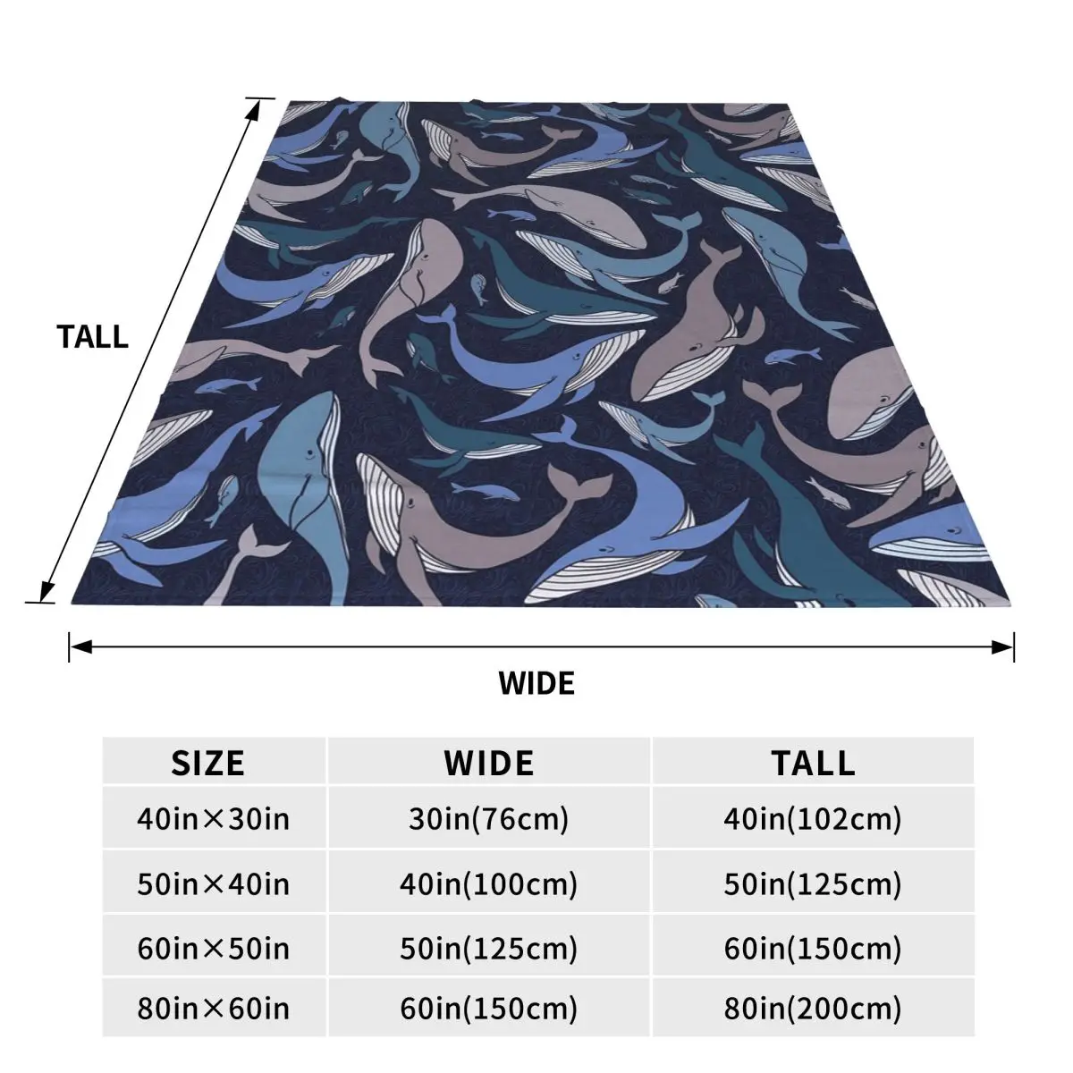 School Of Whales Blanket Flannel Sofa Throw Blanket Warm for Couch Bedding Throws Bedspread Quilt